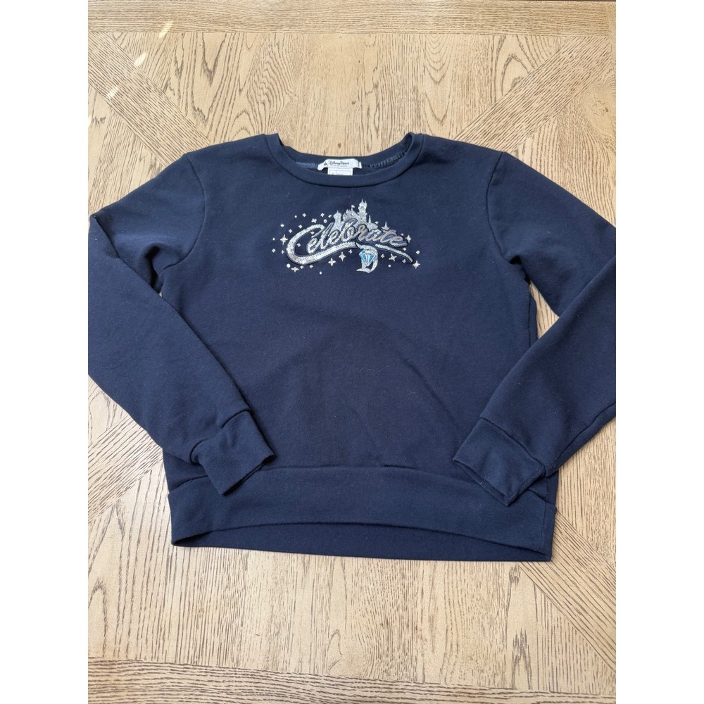 Disney Parks Women's Medium Navy Blue Diamond Anniversary Celebration Sweatshirt